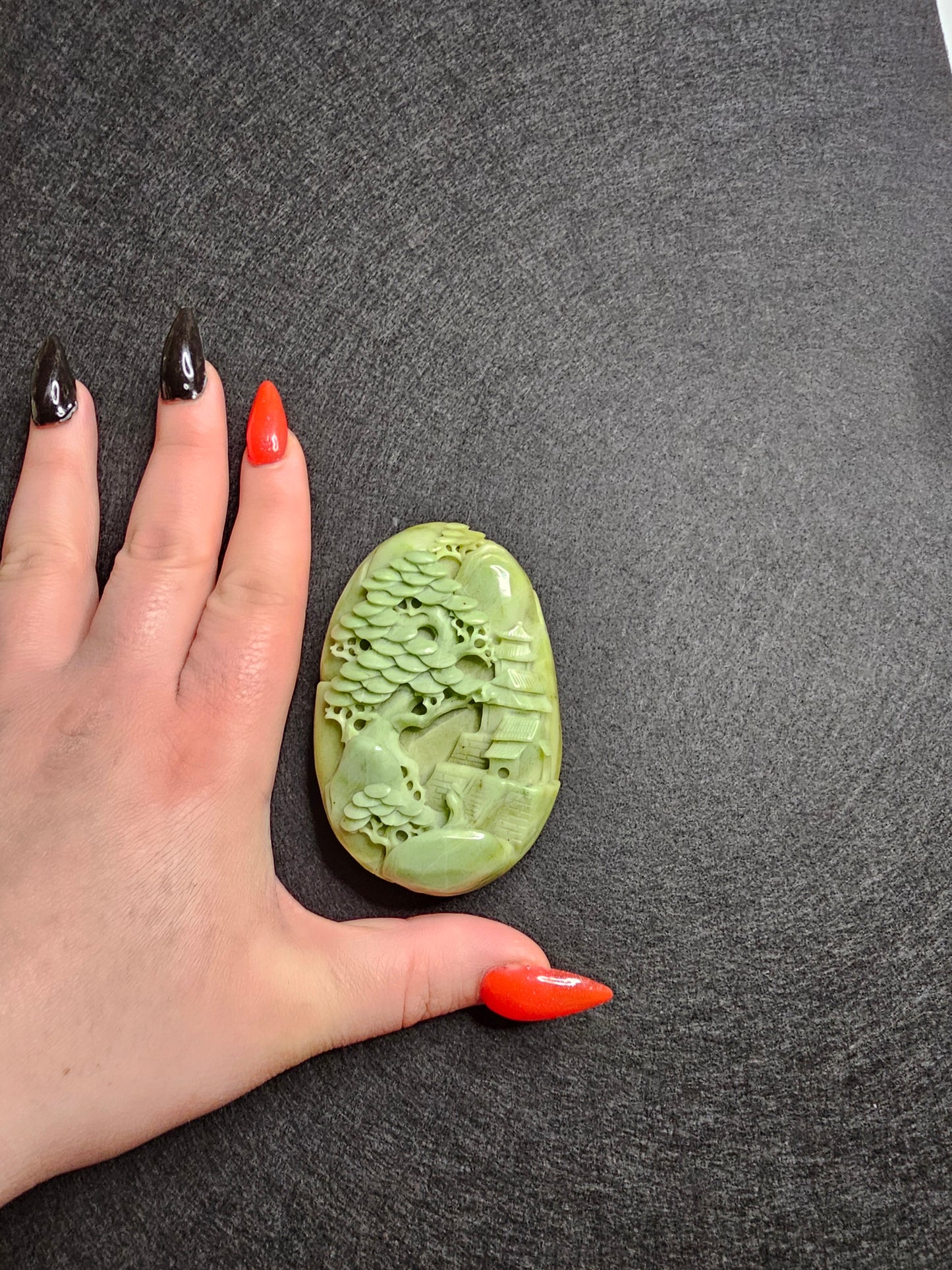 Green Jade Carving
